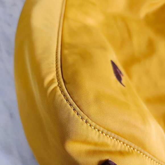 Dooney and Bourke Mustard Yellow Nylon Tote Satchel - Picture 4 of 12